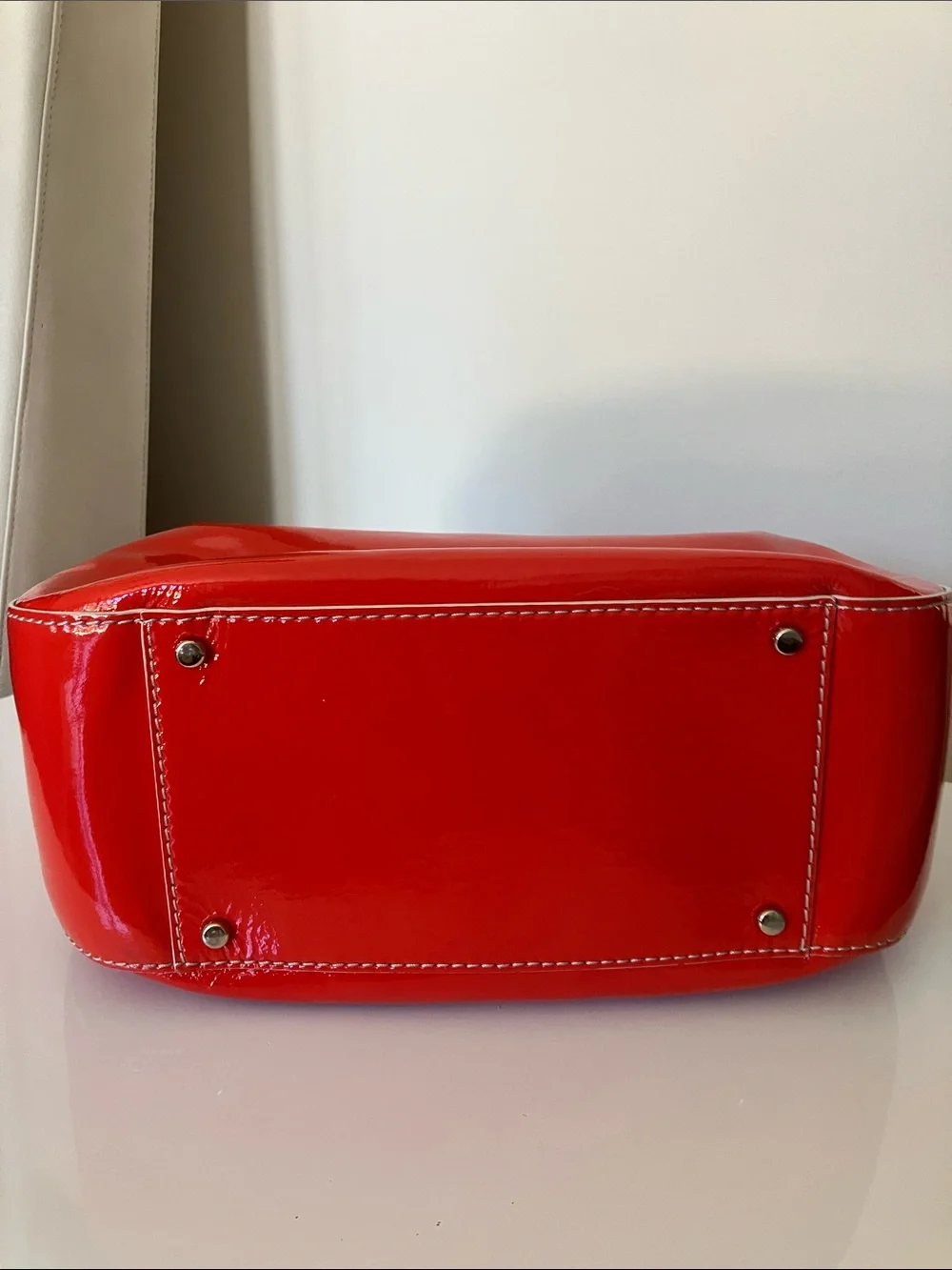 KATE SPADE New York Pretty Penny Bright Red Glossy Patent Leather Bag w/ Pouch